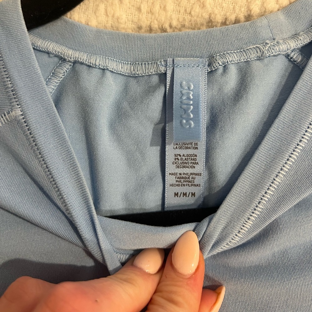 SKIMS Light Blue Crop Top